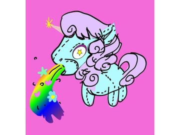 User bella commented with their own take on silly unicorn vector tutorial by Mary Winkler