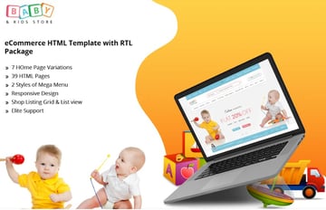 baby kids store ecommerce HTML template