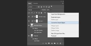 Converting shape into the smart object