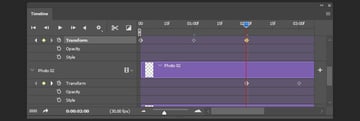Creating the stop keyframe for the shape layer