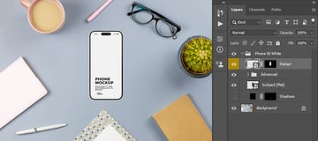placing design over screen