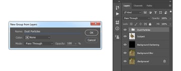 Creating new group from layers