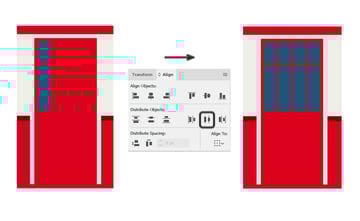 Align the windows of the door