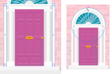 drawing the arc of the door