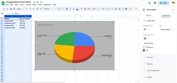 Pie chart in Google Sheets