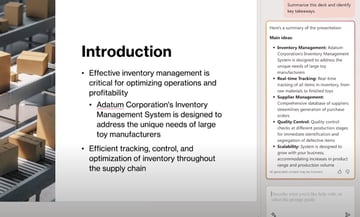 Copilot summary PowerPoint