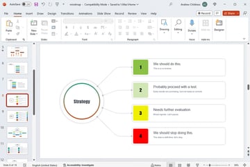 PowerPoint color shading mind map template