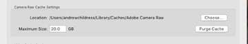 Camera Raw Cache settings