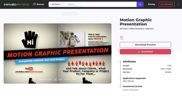Envato Elements motion graphics template