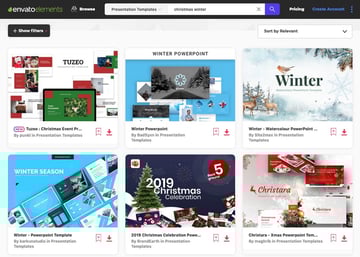 Envato Elements Christmas PowerPoint templates