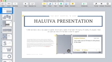 Keynote presentation comment