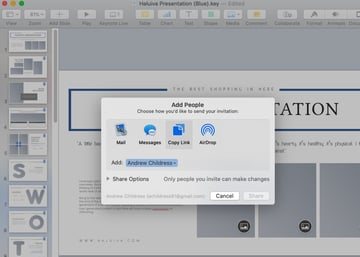 Add People Keynote menu invite