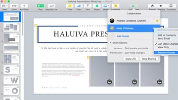 Click on Collaborate in Keynote