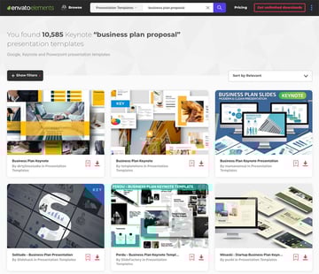 Usa Envato Elements para obtener presentaciones de negocio Keynote de calidad premium de manera ilimitada y mucho más.