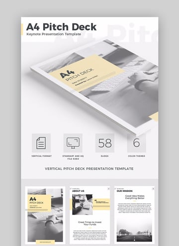 Diseño vertical de plantilla en tamaño A4 para presentación de negocio