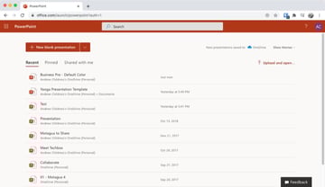 Create presentation online OneDrive
