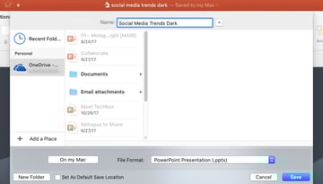 Save to OneDrive example