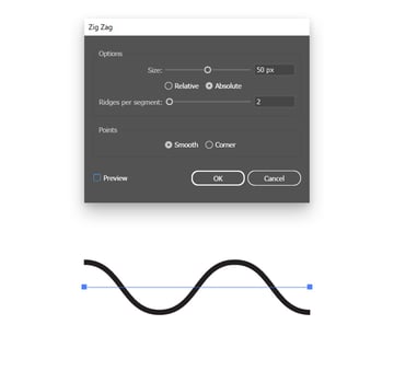 curve line illustrator zig zag effect