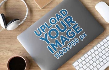 MacBook Laptop Sticker Mockup