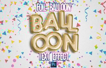 Foil Balloon Text Effects Photoshop