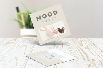 Square Bifold Pamphlet Mockup