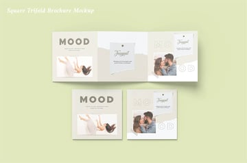 Square Trifold Brochure Mockup 