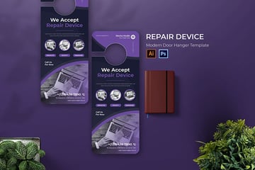 Repair Device Photoshop PSD DIY Door Hanger Template