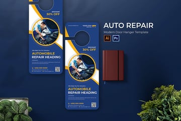 Auto Repair Photoshop PSD Door Hanger