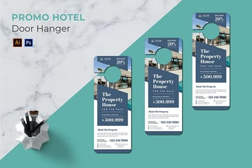 Photoshop PSD Property Open House Door Hanger Template 