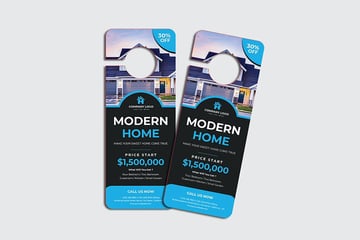 Modern Home Photoshop PSD Open House Door Hanger Template