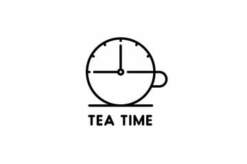 White & Black Clock Logo