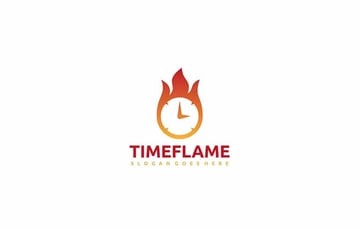 TimeFlame Clock Logo Design