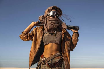 Post-Apocalyptic Woman in Wasteland
