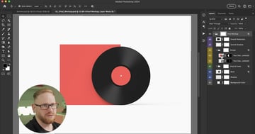 expand layers of album cover in Photoshop