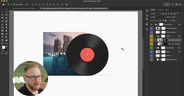 paste your design into the Smart Object of the album cover mockup