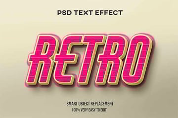 Retro Text Effect Photoshop