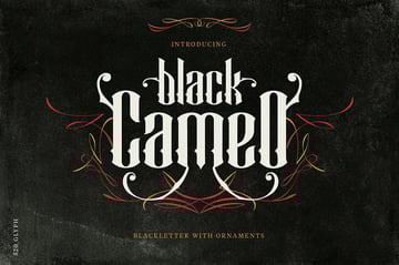 Black Cameo Gothic Tattoo Font