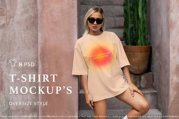 Oversize Mockup T-Shirt with Models 