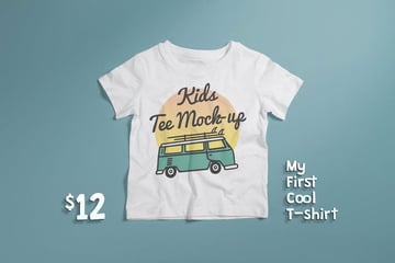 Crew Neck Kids T-Shirt Mockup 