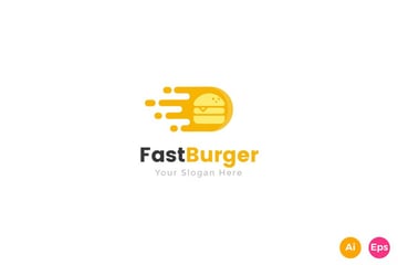 Fast Delivery Burger Best Food Logo Template
