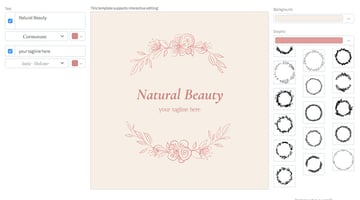 Makeup Brand Logo Maker with Floral Frame