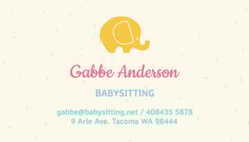 Babysitting Business Card Template