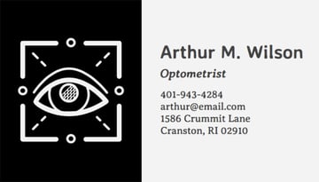Business Card Template for Oculists with Eye Icon