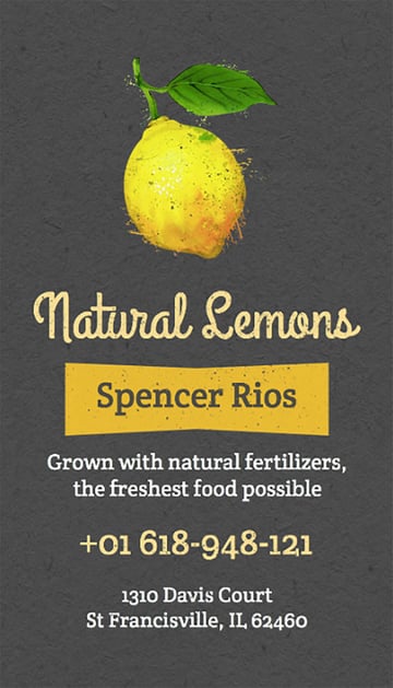 Online Business Card Maker for Organic Farmers with Fruit Graphics