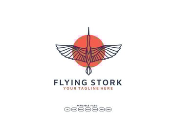 Stork Line Art Logos for Shirts