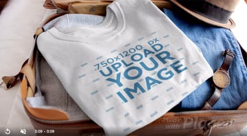 Video of a T-Shirt Inside an Open Suitcase
