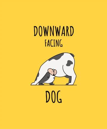 T-Shirt Design Template Featuring a Downward Facing Dog