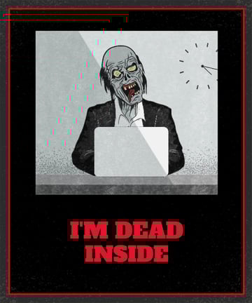 T-Shirt Design Template Featuring a Zombie Executive