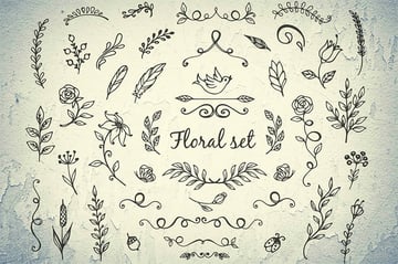 Doodle Floral Elements