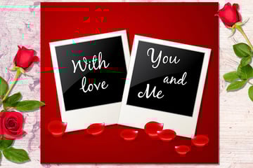 Photo and Red Rose Petals